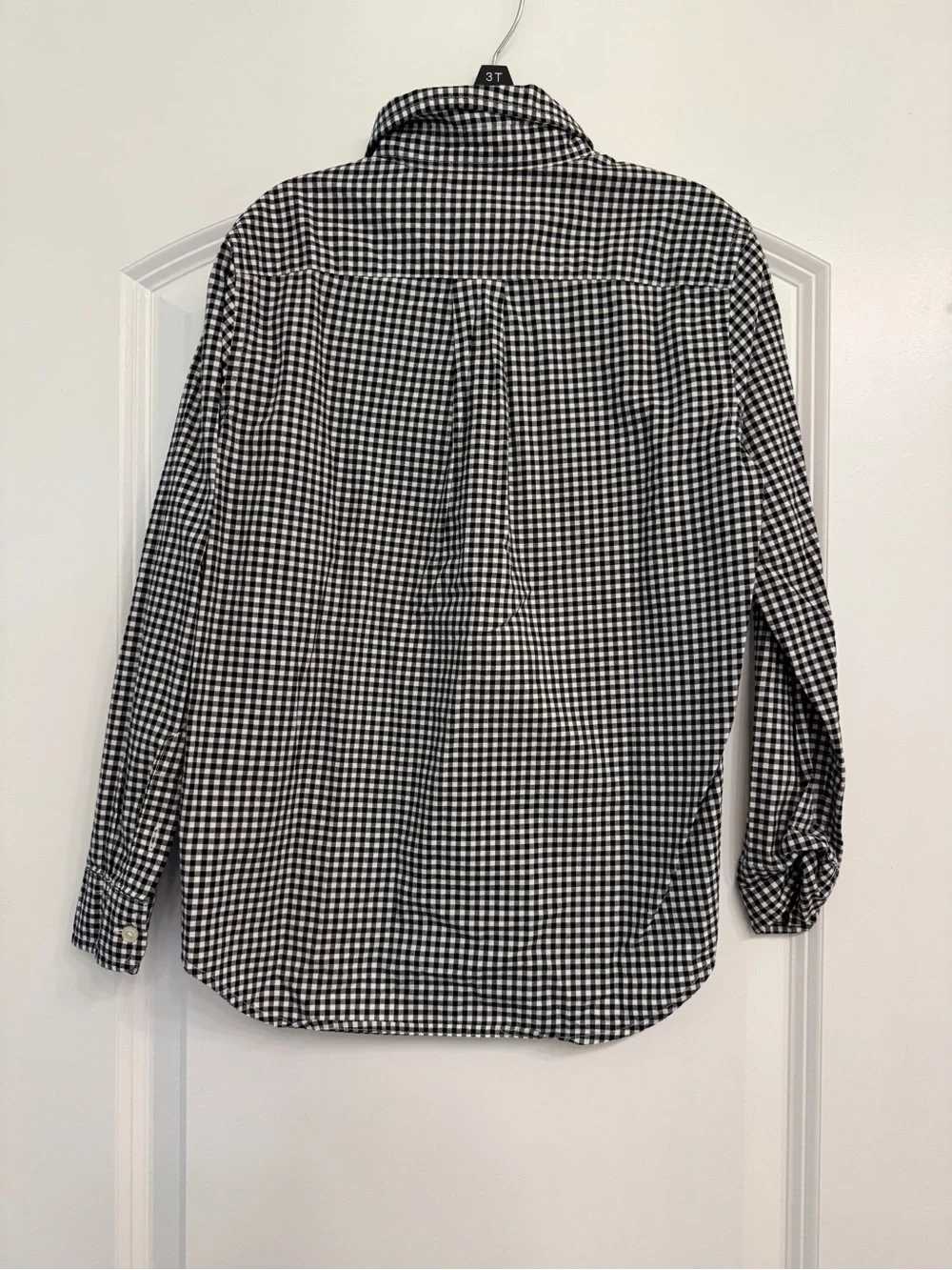 Ralph Lauren Black & White Gingham Button-Down Shirt with Red Logo